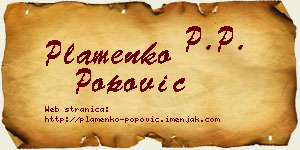 Plamenko Popović vizit kartica